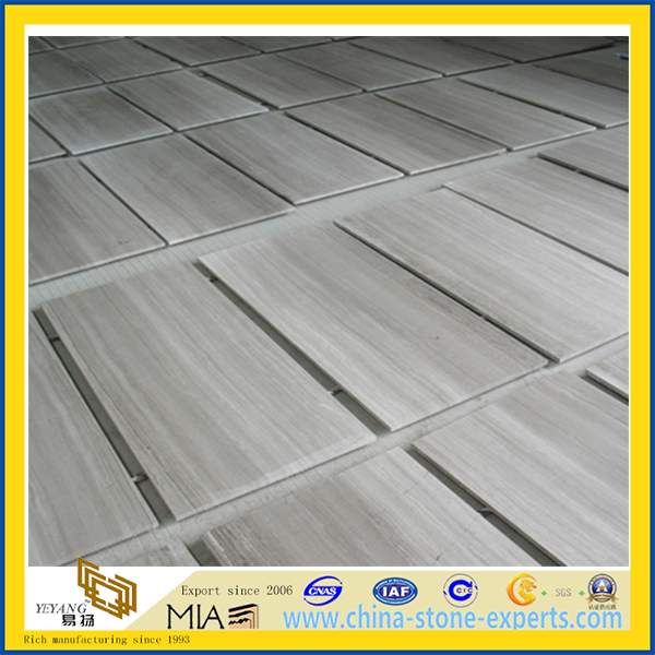 Polished White Gray Wooden Marble Floor Tile (YQZ-MT1009)