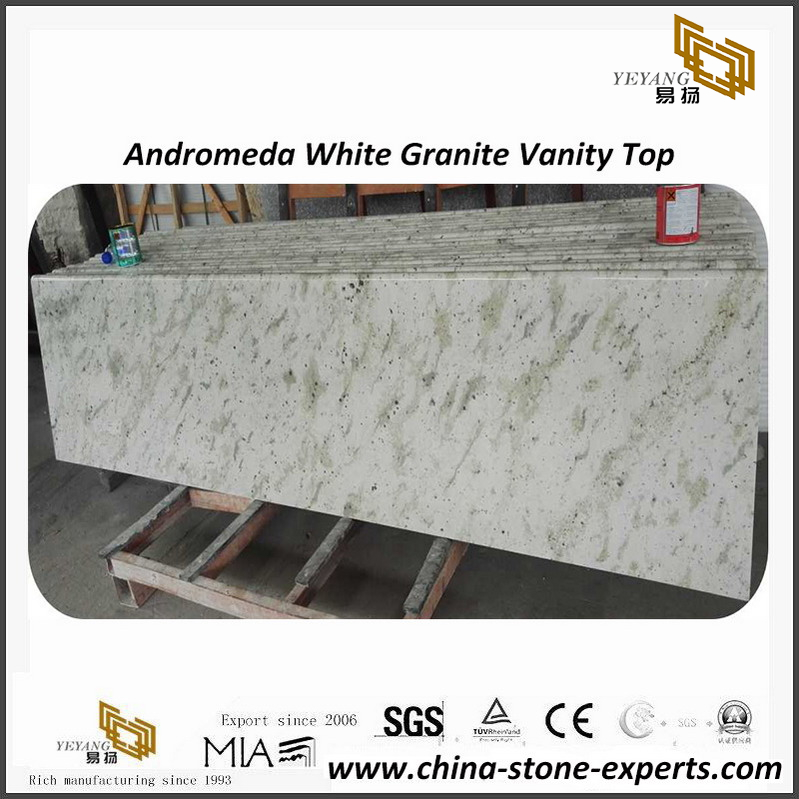 Luxurious Andromeda White granite kitchen countertops & bathroom vanity tops