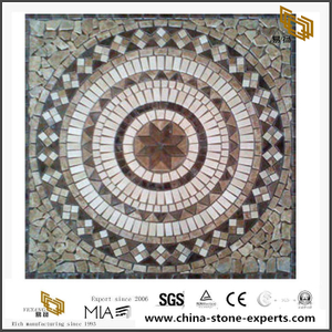Square Patterned Marble Floor Stone Mosaic Medallion