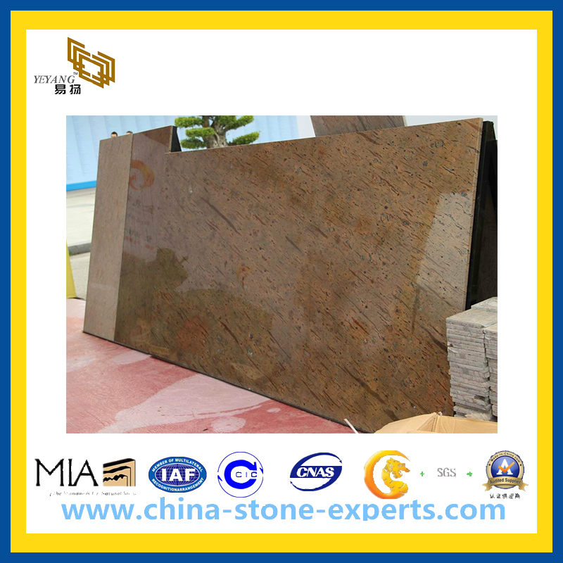 Royal Peacock Golden Granite Slabs for Countertop (YQZ-GS)