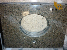 Tropical Brown Granite Bathroom Vanity Tops for Hotel Decor (YQW-11023C)