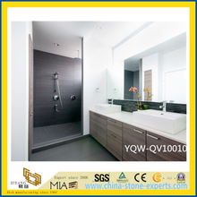 White Artifical Stone Quartz Vanity Tops for Bathrooms, Hotel