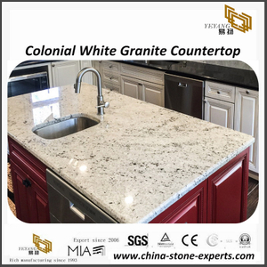 Brilliant Colonial White granite tops for commercial & residential project