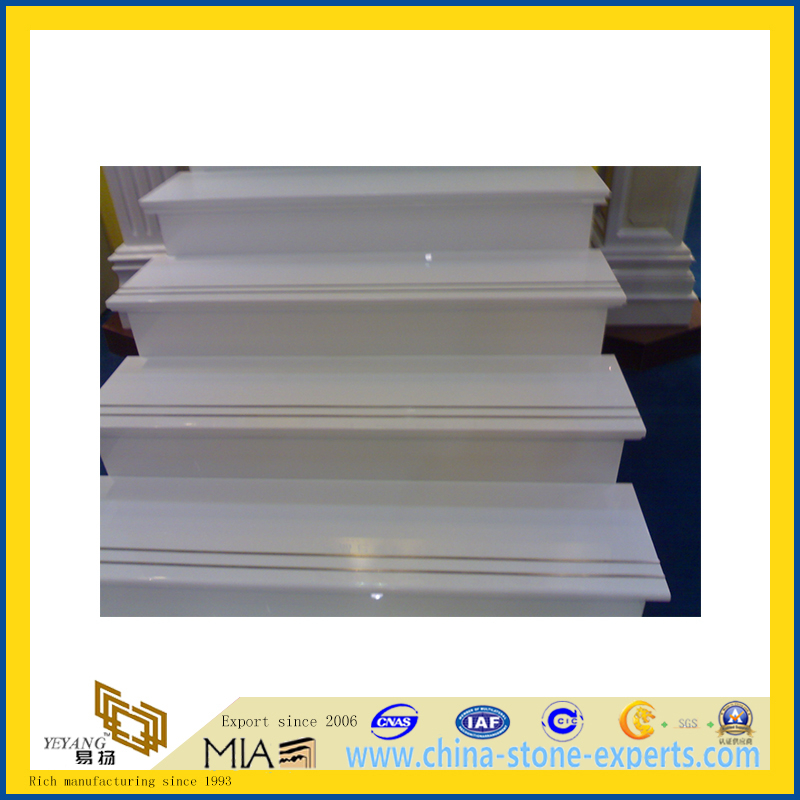 White Marble Stairs for Indoor /Outdoor Design (YQA)