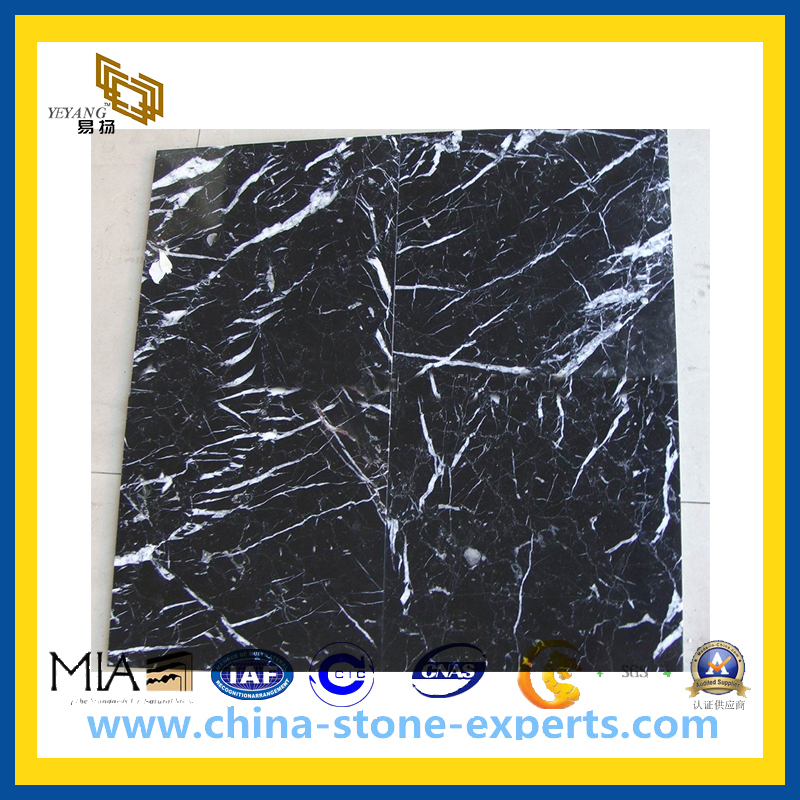 Polished Nero Marquina Marble Tile for Floor(YQC)
