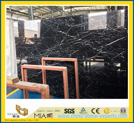 Cheap Black Nero Marquina Marble for Floor/ Wall Tile-Yya
