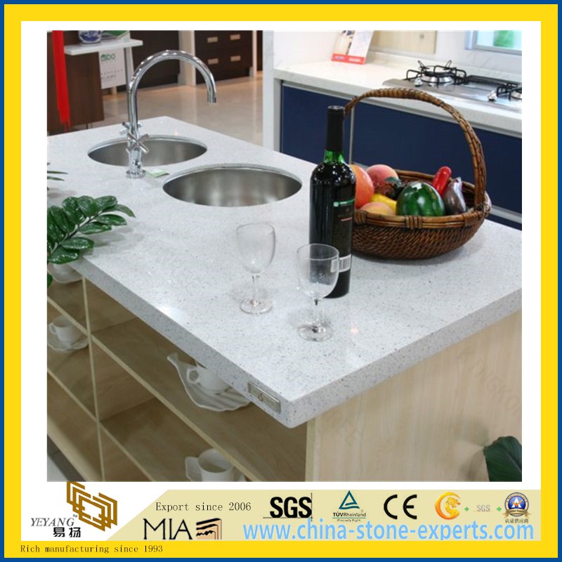 Ce Custom Size Artificial Quartz Stone Kitchen Countertop With