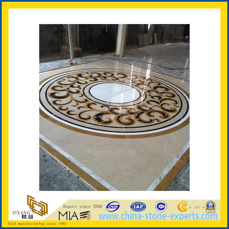 Marble Floor Waterjet Medallion for Interior Decoration (YQA)