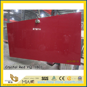 Beautiful Crystal Red Quartz Stone Slabs (YQ-1801)
