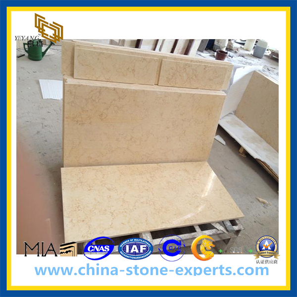  Cream RoseBeige Marble Tile for Flooring / Wall Cladding (YQZ-MT1014)