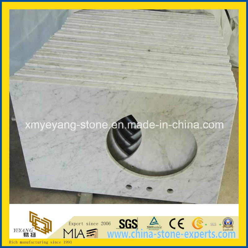 Castro White Marble Bench Top / Vanity Top / Kitchen Counter Top
