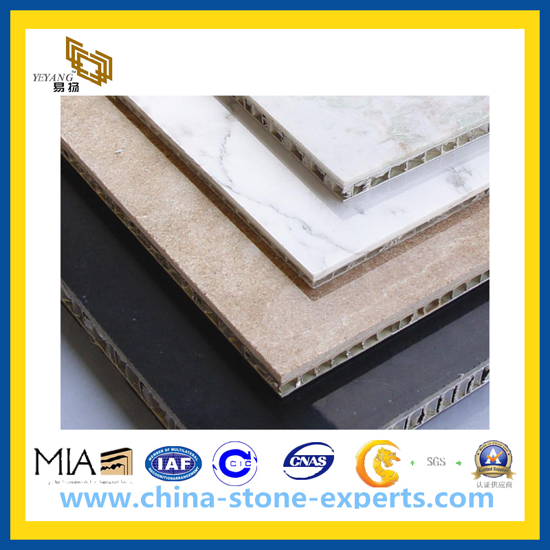 Cheap Laminated Marble Tile with Porcelain, Composited Marble Tile(YQC)