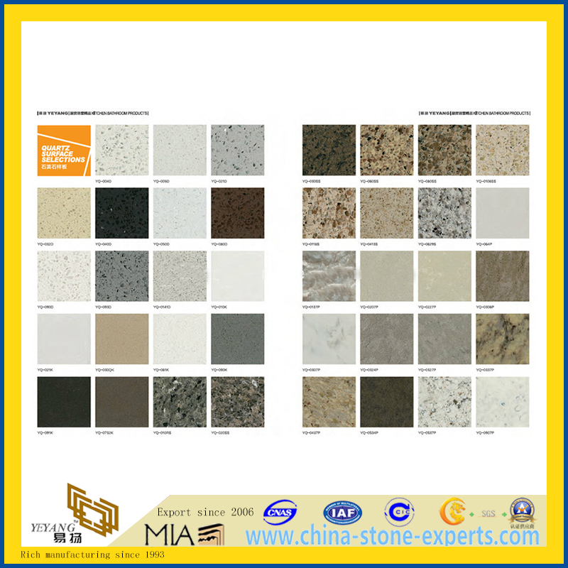 Artifical Engineered Stone/Quartz Stone for Kitchen Countertop, Slabs (YQG-QS1002)
