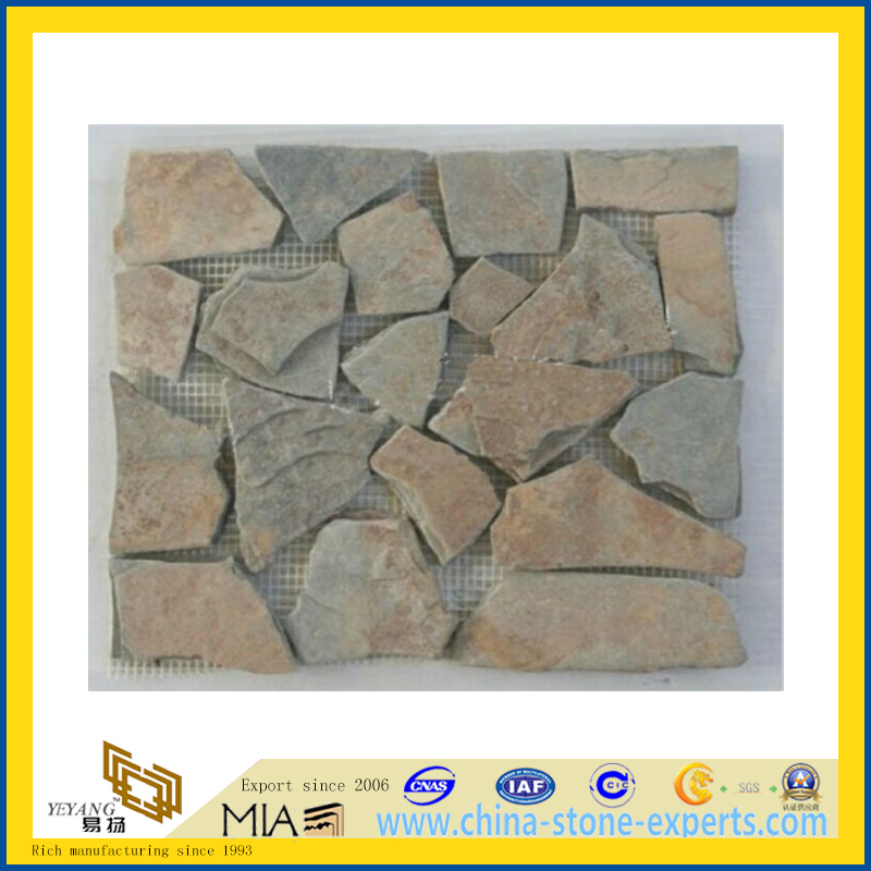 Random Mesh Natural Slate Stone Mosaic (YQZ-M)