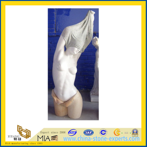 Custom Decorative Marble Statue Nude Female Sculpture Lady Bust Statues(YQC)
