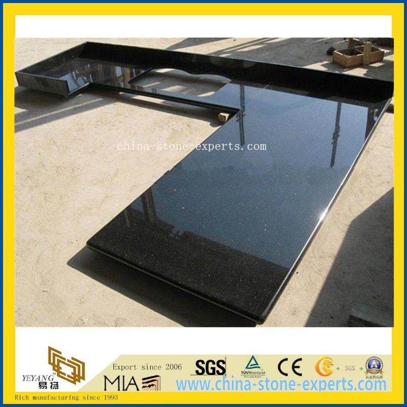 Natural Black Galaxy Granite Kitchen Countertop Yqw Gc052401
