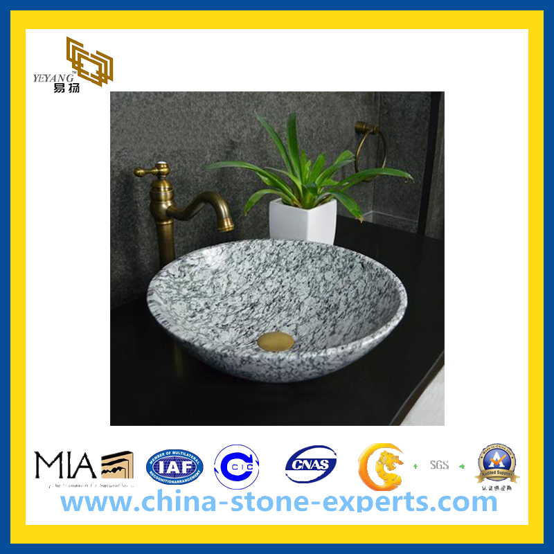 Spray Spoondrift White Granite Sanitary Ware Lavabo for Bathroom(YQG-GC1052)