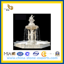 White Marble Female Statue Oudoor Stone Fountain