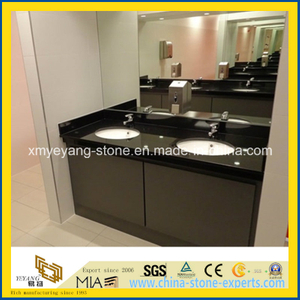 Prefab Black Quartz Commercial Vanity Top for Public Bathroom