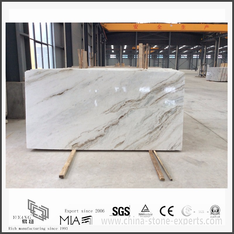 New Arabescato Venato White Marble Slab for Indoor Backgrounds (YQW-MSA21012)