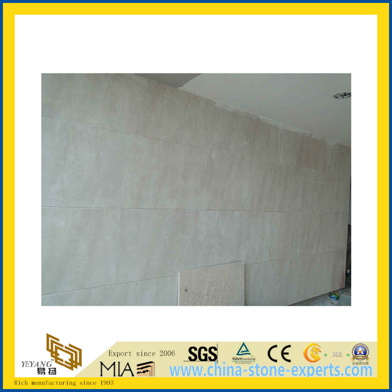 Natural Polished Angle Cream Marble Tile for Wall/Flooring (YQC)