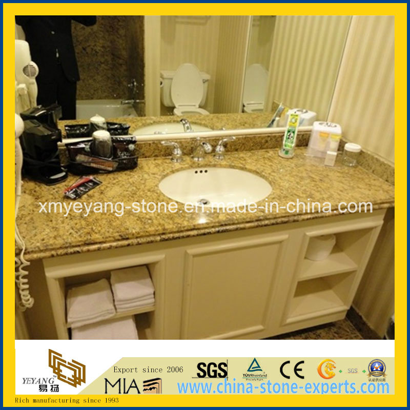Prefabricated Giallo Veneziano Granite Bathroom Vanity Top
