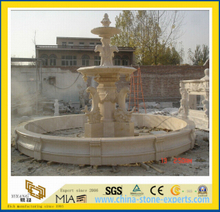 Beige Marble Stone Dolphin Water Fountain-Yya