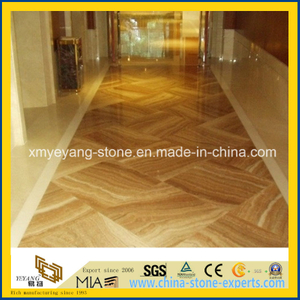 Yellow Wooden Grain Marble Floor Covering for Hotel