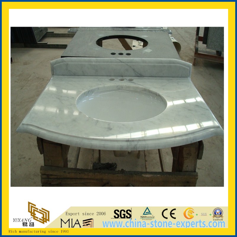 China White Granite Prefabricated Stone Countertops For Kitchen