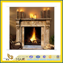 Natural Stone Yellow Marble Fireplace for Indoor & Outdoor(YQC)