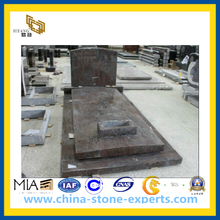 Polished Red Granite Tombstone for Cemetery (YQZ-MN)