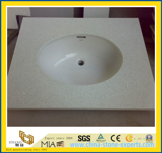 Prefab Sparkle White Quartz Bathroom Vanity TopsYyM Buy Vanity tops