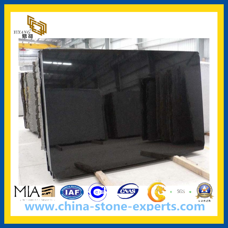 Polished Shanxi Black Granite Slab for Countertop Island Top (YQG-GS1009)