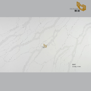 White quartz slab suppliers for custom quartz vanity tops(B4007)