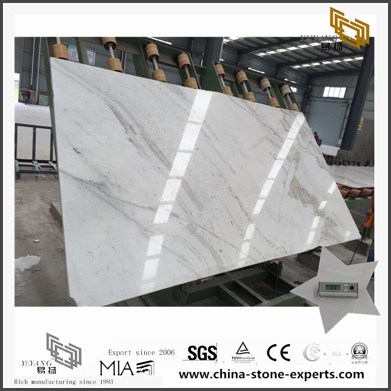 New Polished Castro White Marble Slab for Countertop with best prices (YQW-MSA071105）