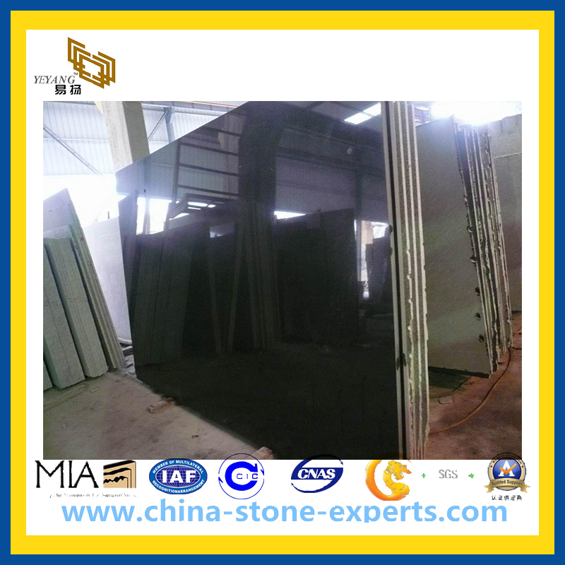 Indian Black Granite Slab for Kitchen Countertop (YQZ-GS)