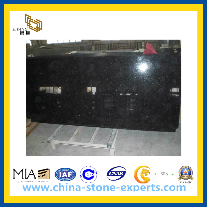Polished Black Galaxy Granite for Tile Big Slab (YQC-G1001)