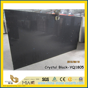 Good Sale Crystal Black Quartz Stone Slabs (YQ-1805)