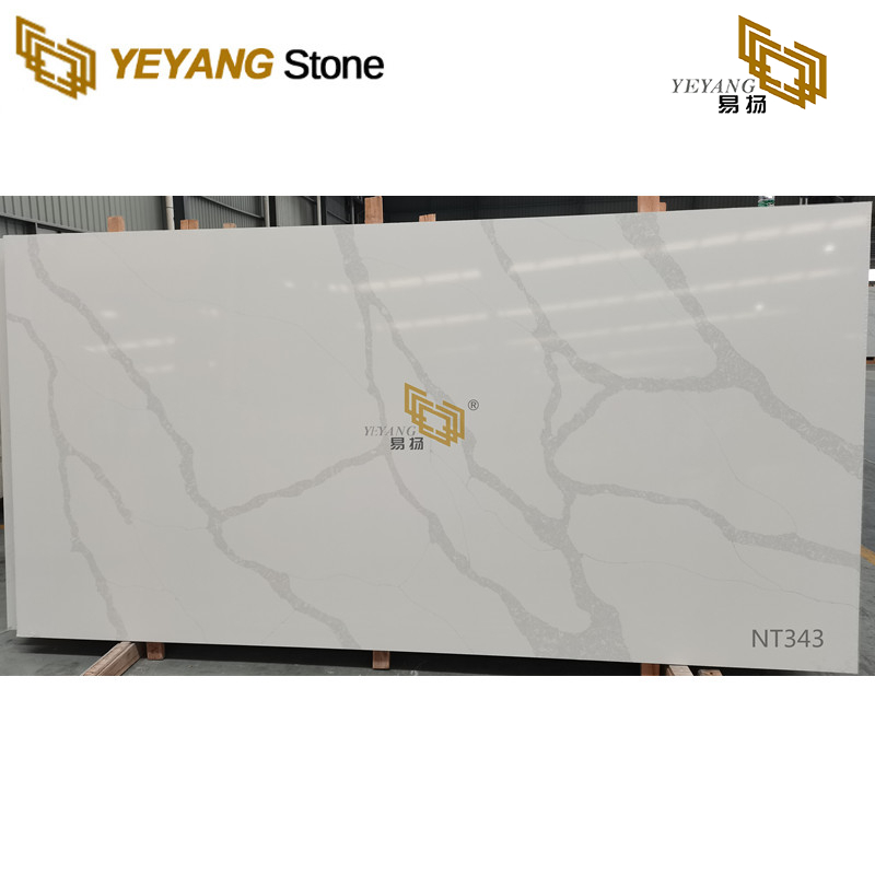 Calacatta Engineered Stone Quartz Supplier for Kitchen Worktops NT343