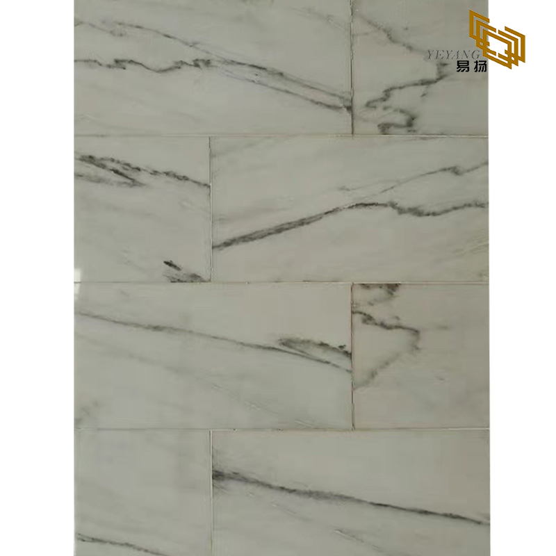 New Product Rectangle with Lines Pattern Marble Stone Calacatta White Mosaic