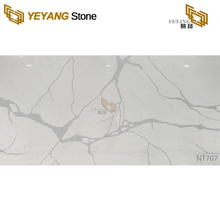 Factory Directly Supply Calacatta White Quartz for Bathroom Vanity Top NT707