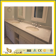 Natural Stone Polished Bathroom Carrara White Marble Vanitytop (YQC)