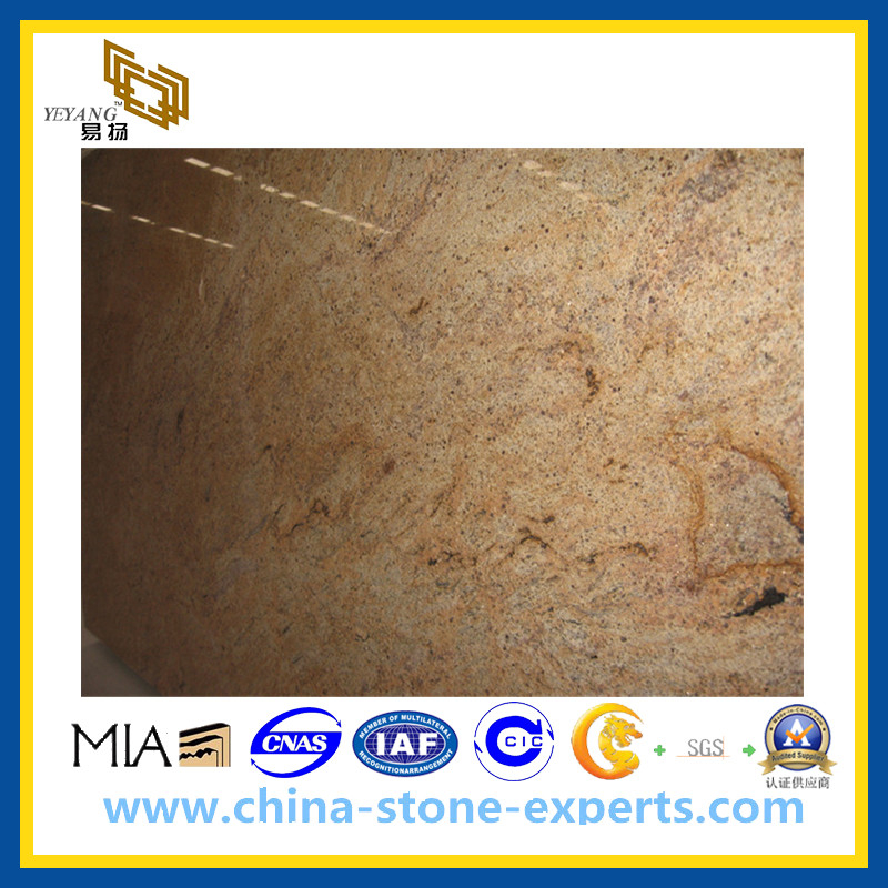 Luxury Kashmir Gold Yellow Granite Slab/ Cut-to-Size for Wall (YQG-GS1018)