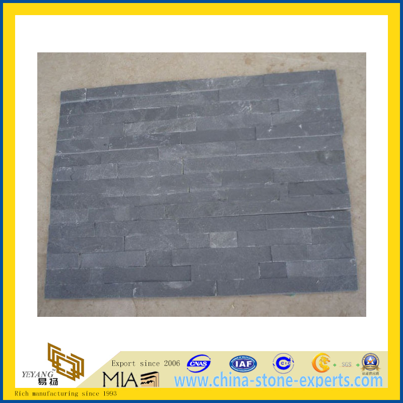 Black Slate Cultural Stone for Wall Cladding (YQA-S1002)