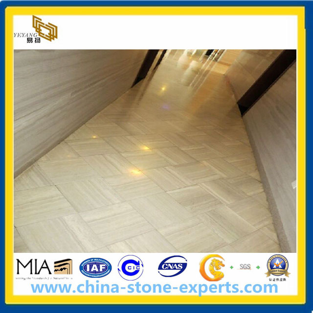 White wood marble floor tile (YQA-MT1003)