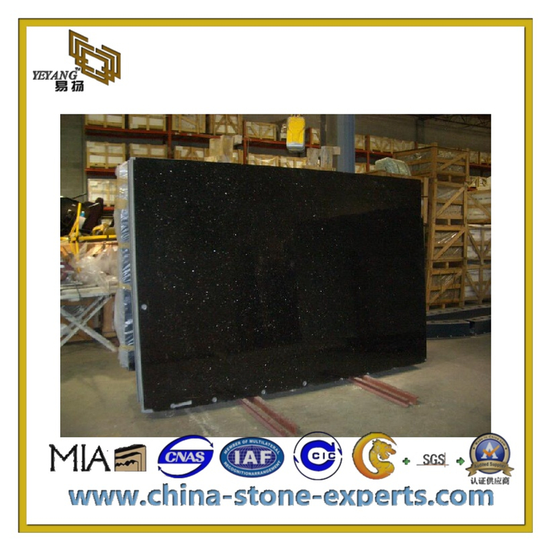 Black Galaxy Granite Countertop for Kitchen or Bathroom(YQC-GC1001)