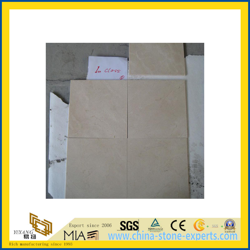 Natural Polished Beige Crema Marfil Marble Tile for Wall/Flooring (YQC)