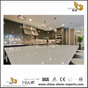  China Frost White Quartz Countertops & Vanity Tops with cheap price