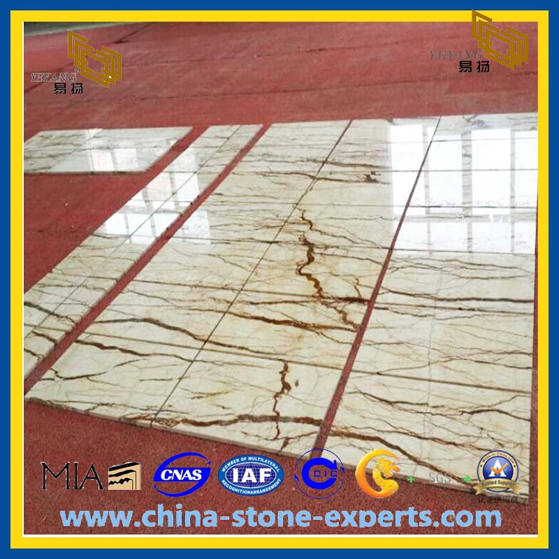 Quality Gold Veins Marble Tiles Waterproof With High Polished For Floor
