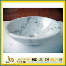 Calacatta White Marble Polished Stone Basin for Bathroom, Kitchen
